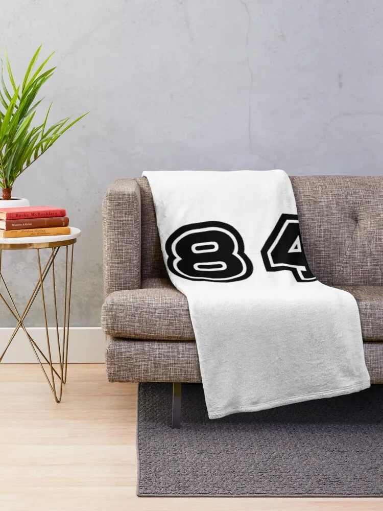 84, eighty-four, black, sport Throw Blanket blankets and throws Vintage Bed Baby Blankets