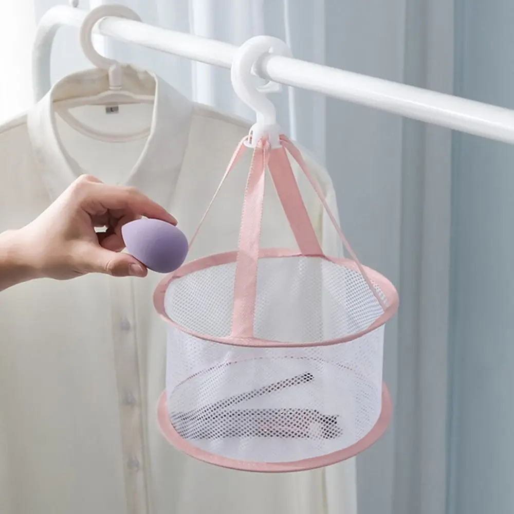 Hanging Basket Makeup Tools Cleaning Powder Puff Beauty Egg Dryer Makeup Puff Holder Drying Net Bag Mesh Rack Hanging Basket