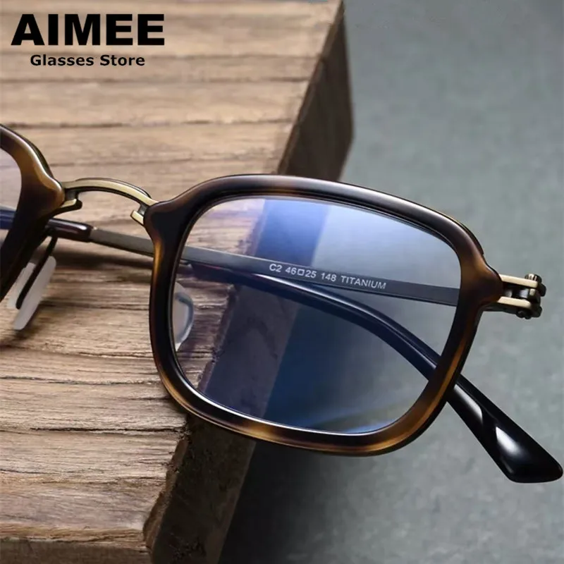 

Classic Square Acetate Glasses Frame Fashion Titanium Personality Eyeglasses Men's Oversize Ultralight Big Face 152mm Eyewear