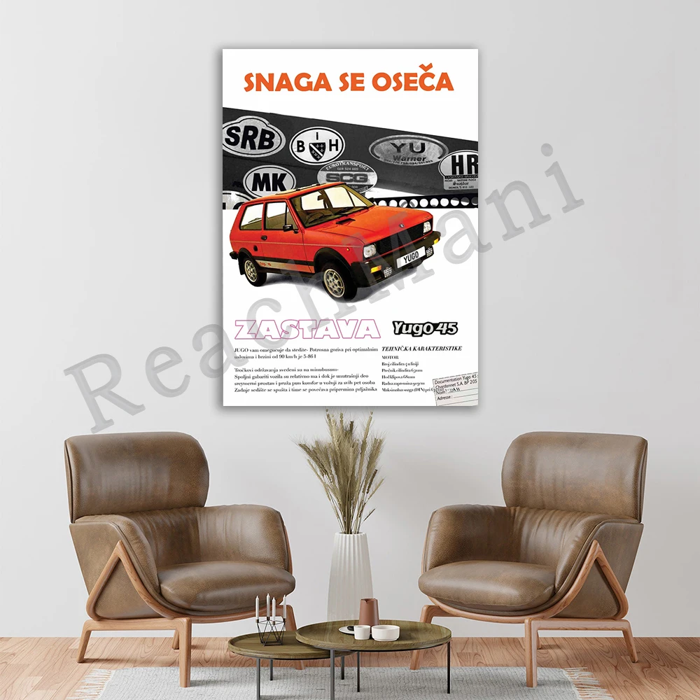 Yugo Zastava Yugoslavia Nostalgic Car Poster Vintage Old Time - Vintage Poster - Yugoslavia - Zastava - Yugo