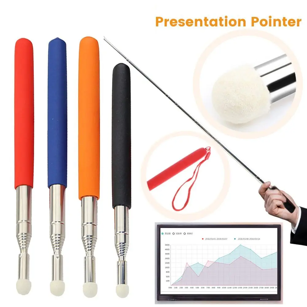 

1M/1.2M Retractable Teaching Pointer Stick Touch Screen Whiteboard Pen Stretchable Handheld Presenter Stick For School Office