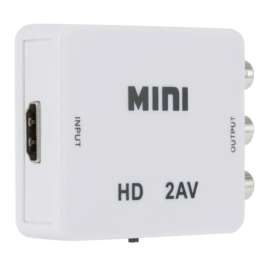 HDMI-compatible To RCA AV/CVBS Adapter HD Video Converter Box HDMI to RCA AV/CVSB L/R Video 1080P Mini HDMI to RCA Support NTSC