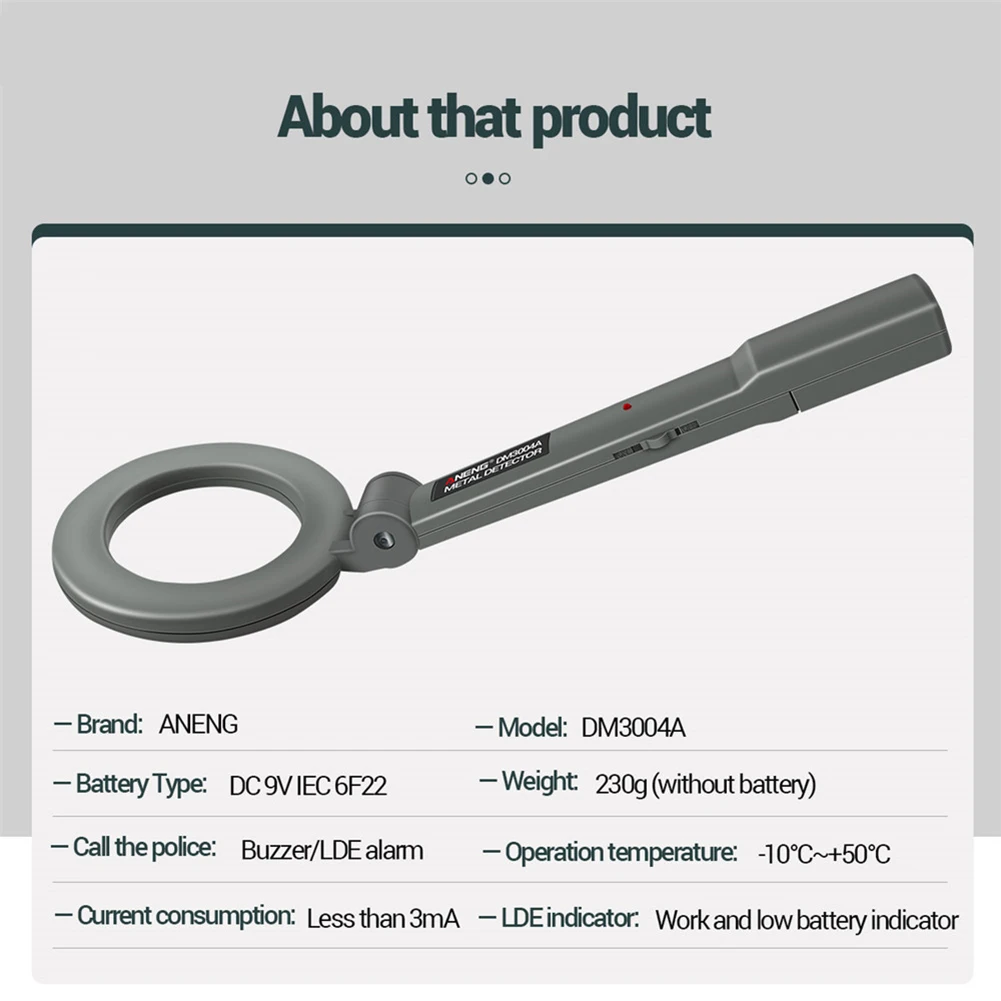 Metal Detector DM3004A Handheld Adjustable Portable Tracker Pinpointer Alarm Sensitive Search Coil Metal Detector