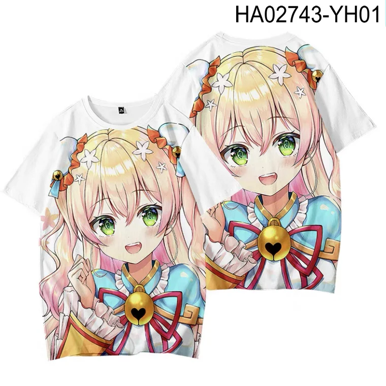 VTuber-T-shirt imprimé 3D Momosginger u Nene, mode estivale, col rond, manches courtes, streetwear japonais populaire, grande taille