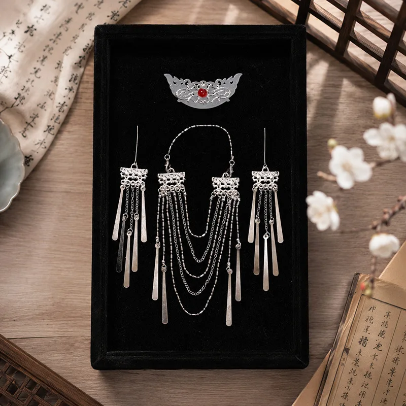 1/3 1/4 1/6 Doll Jewellery Parts Exquisite BJD Doll Ancient-style Silver Hairpin/Necklace Hanfu Tassel Hair Accessories Dress Up