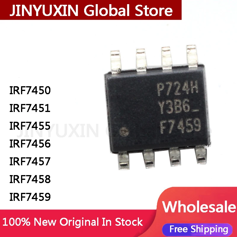 100% 신제품 IRF7450 IRF7459TRPBF, IRF7459TR, IRF7459, IRF7451, IRF7455, IRF7456, IRF7457, IRF7458, TRPBF, SOP8 IC 칩 재고 있음, 10 개