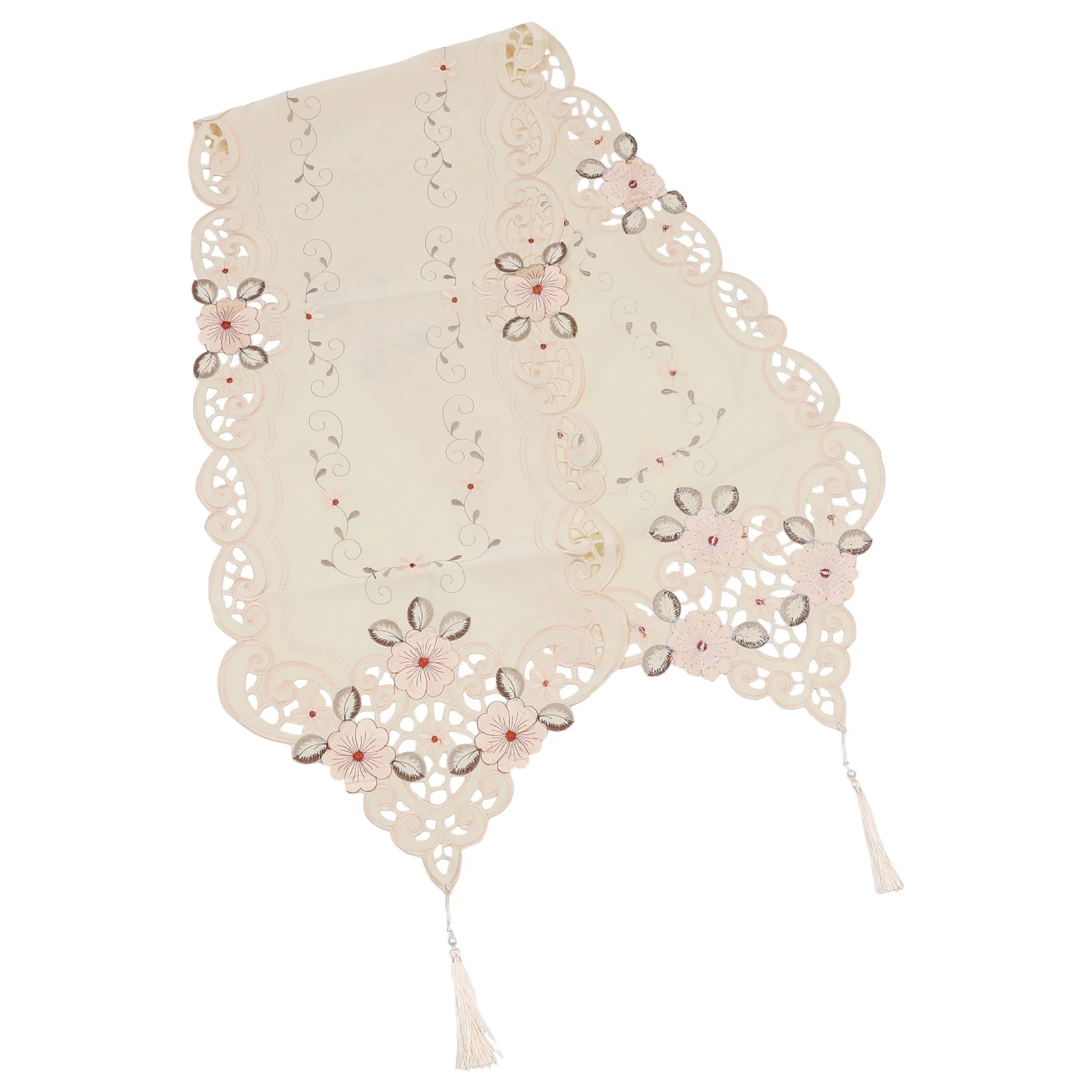 

1Pcs Embroidered Wedding Tablecloth Protective Decorative Table Cover Reusable Table Runner for Dining Room