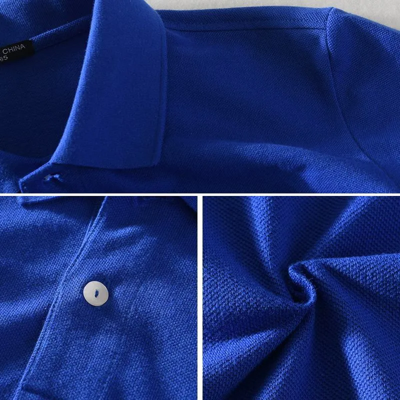 POLO de manga corta con solapa para hombre, camiseta de marca de alta calidad, 100% algodón, talla europea, Tops informales para S-5XL