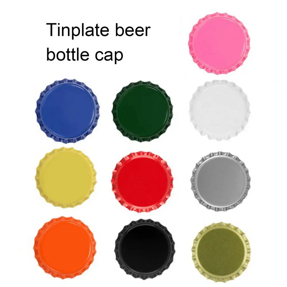 100Pcs Bottle Caps Sturdy Construction Anti-deform Tinplate Mini Beer Drinks Caps for Home