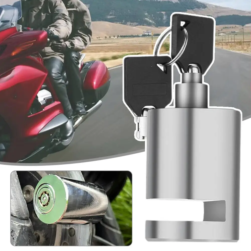 Bloqueo de disco de locomotora de motocicleta y bicicleta de acero inoxidable, bloqueo de rueda resistente, freno de disco, freno de seguridad impermeable RR7085 Anti-A9S3