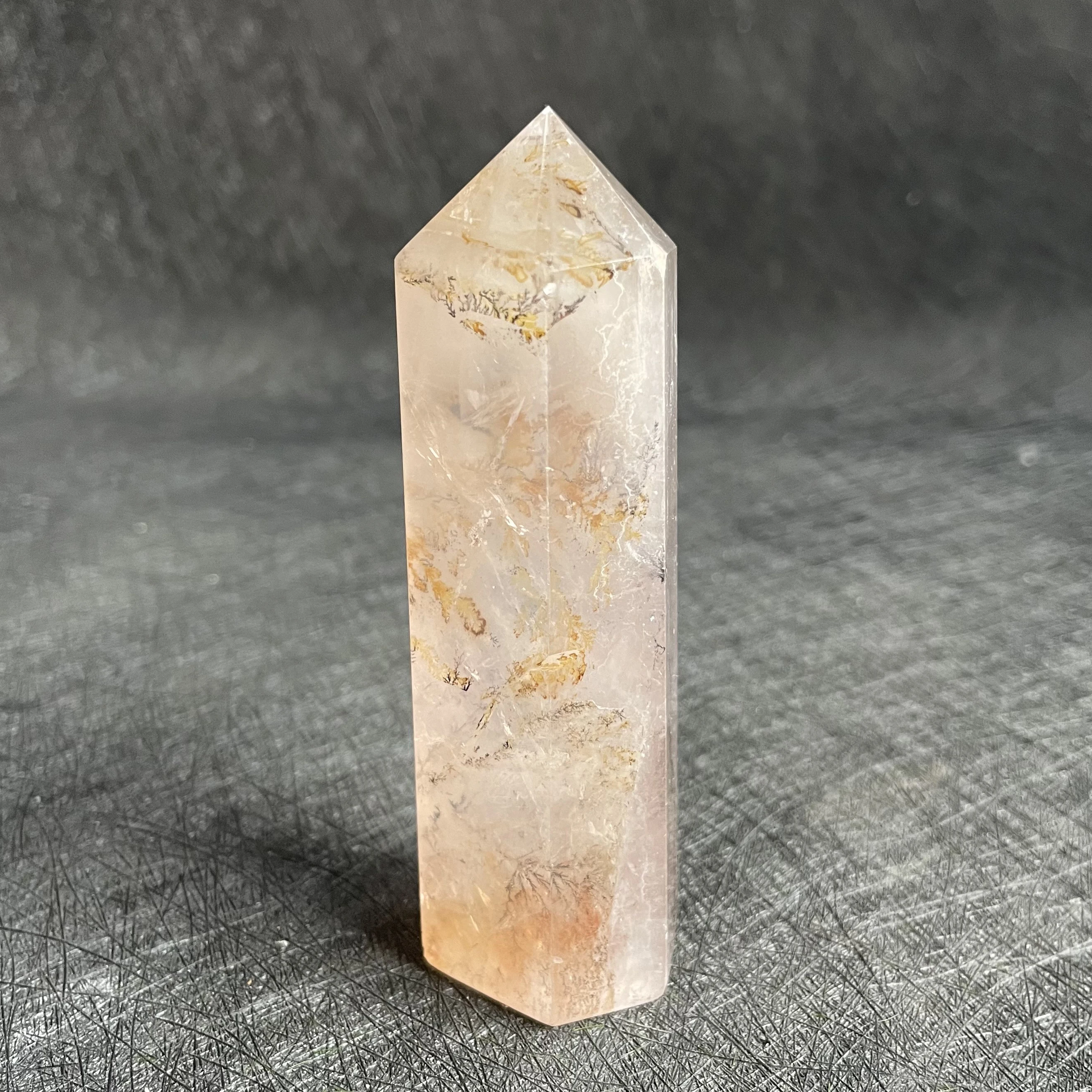 142g Natural Crystal Tower Clear Quartz Tree Wand Quartz Point Decor Polished White Crystal Obelisk Healing Gift Reiki W6