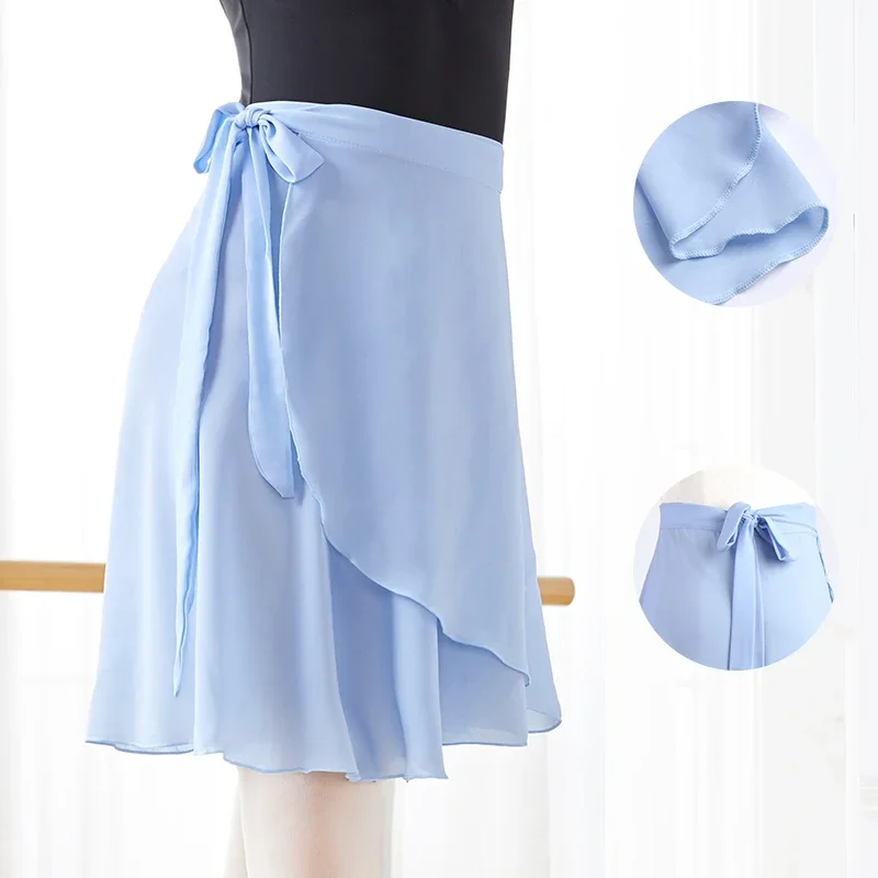 Women Girl Ballet Skirts Wrap Chiffon Skirt Ballet Dance Modern Dance Skirts Adult Lace Up Dance Practice Costumes