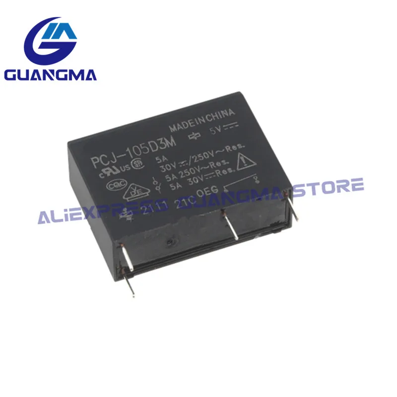 50PCS Power Relay PCJ-112D3M PCJ 124D3M PCJ 105D3M DC5V 12V 24V 5A 250VAC 4Pin Replaceable G5NB-1A-E ALDP112 HF46F 5V 12V 24V