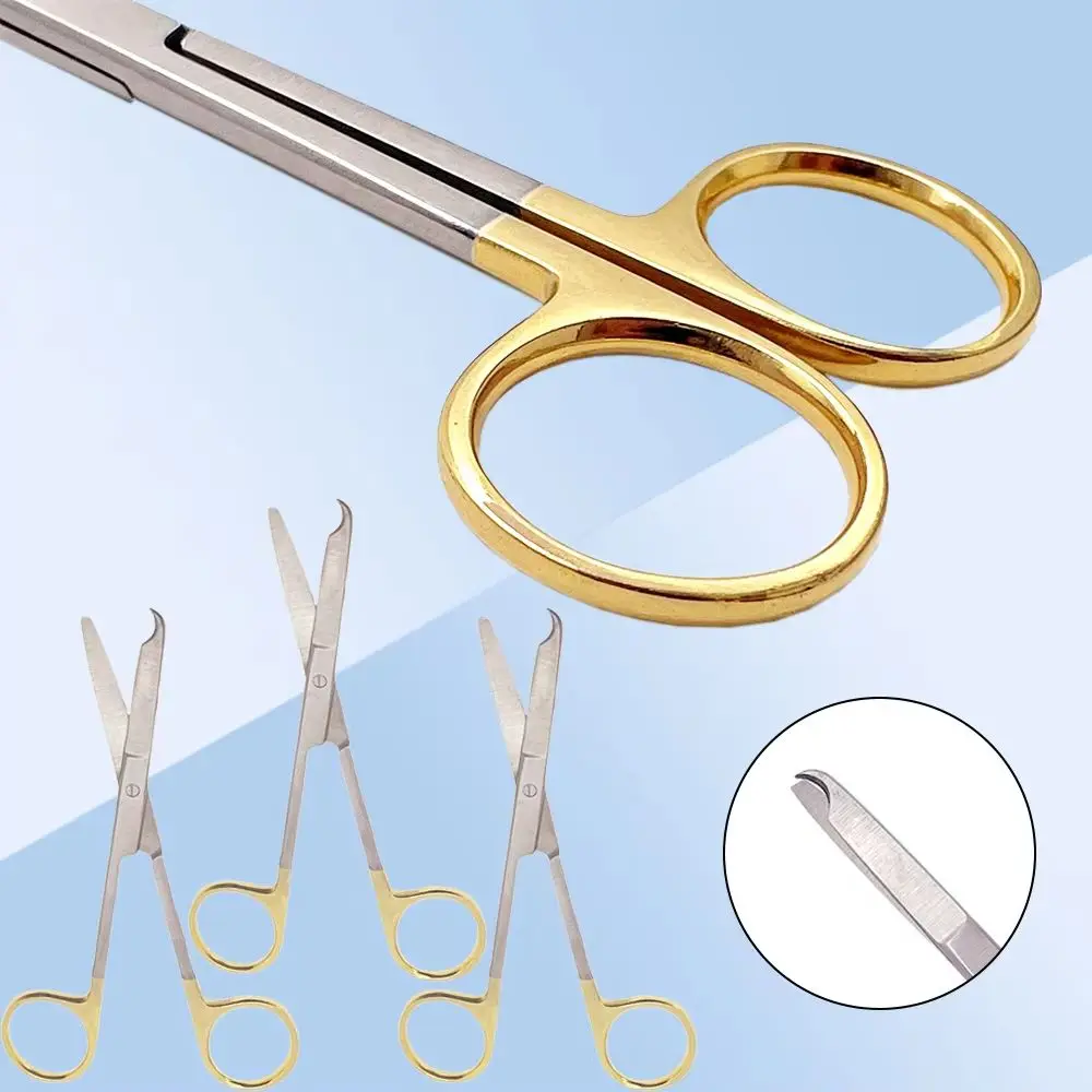 3/5pcs Gold Spencer Suture Removal Scissors, Medical‑Grade for Dental Stitch Cutting Removal