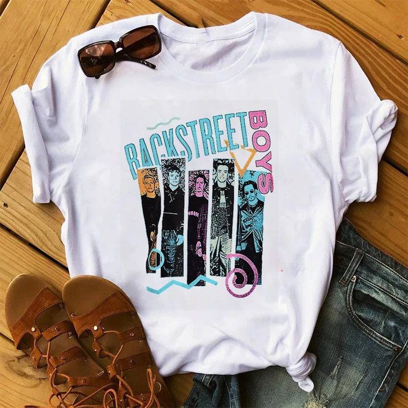 Newly Watercolor Backstreet Boys Print T Shirts Women Cool Hip Hop Tshirts Femme Hipster women T-Shirts Streetwear tumblr tops