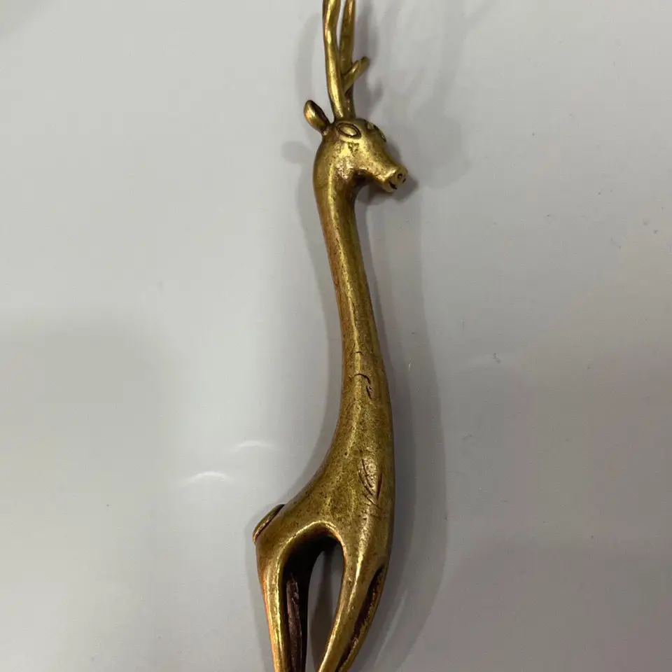 Brass Deer Head Lid Fork Handmade Teapot Lid Lifter for Kung Fu Tea Set Silver Copper Iron Pot Accessories
