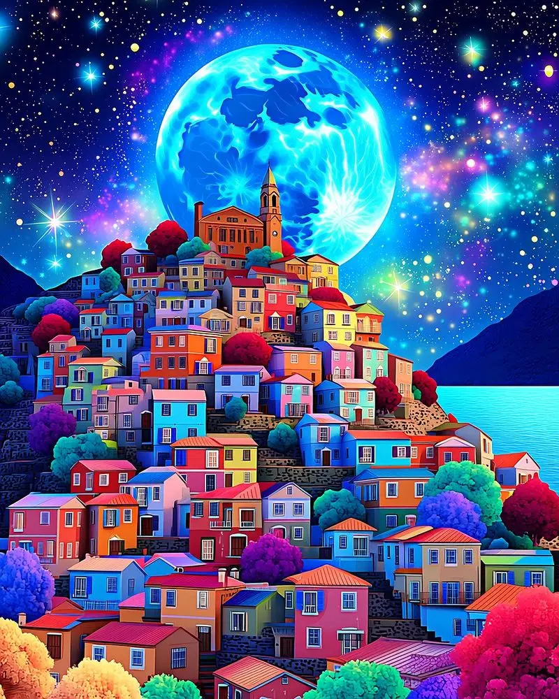 CHENISTORY abstract village on mountainside