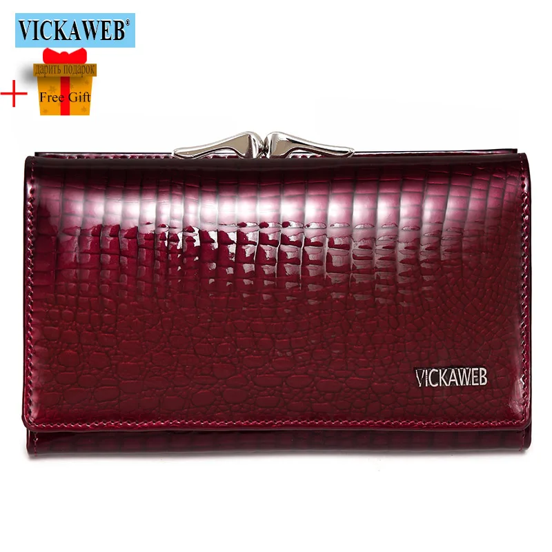 Free Gift Women Genuine Leather Short Wallet Female Fashion Purses Ladies Alligator Hasp & Zipper Small Coin Bag AE2155