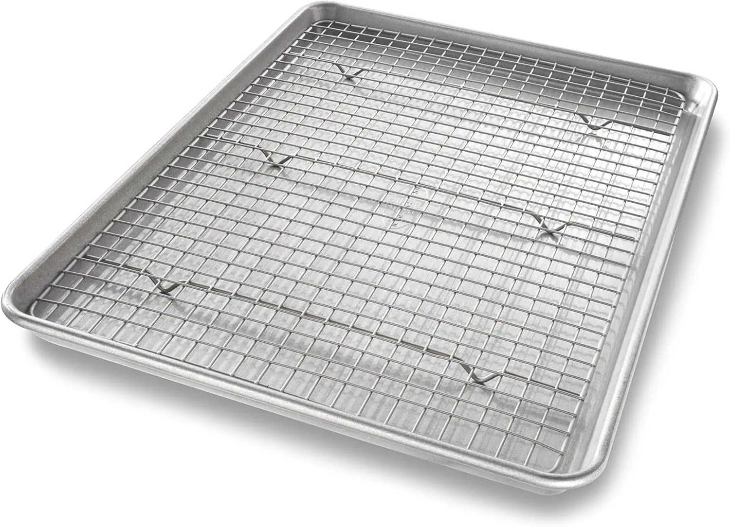 

Bakeware Half Sheet Baking Pan and Bakeable Nonstick and Cooling Rack Set, Metal