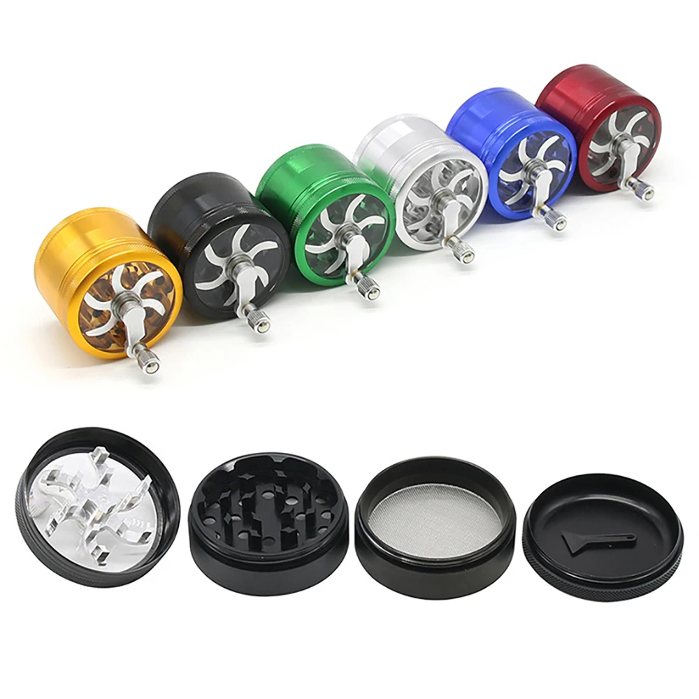 Moedor manual de ervas com cabo grande, 2.5 polegadas, especiarias, pimenta, argamassa de sal, grama crua, moedor de tabaco, acessórios para fumar cigarros