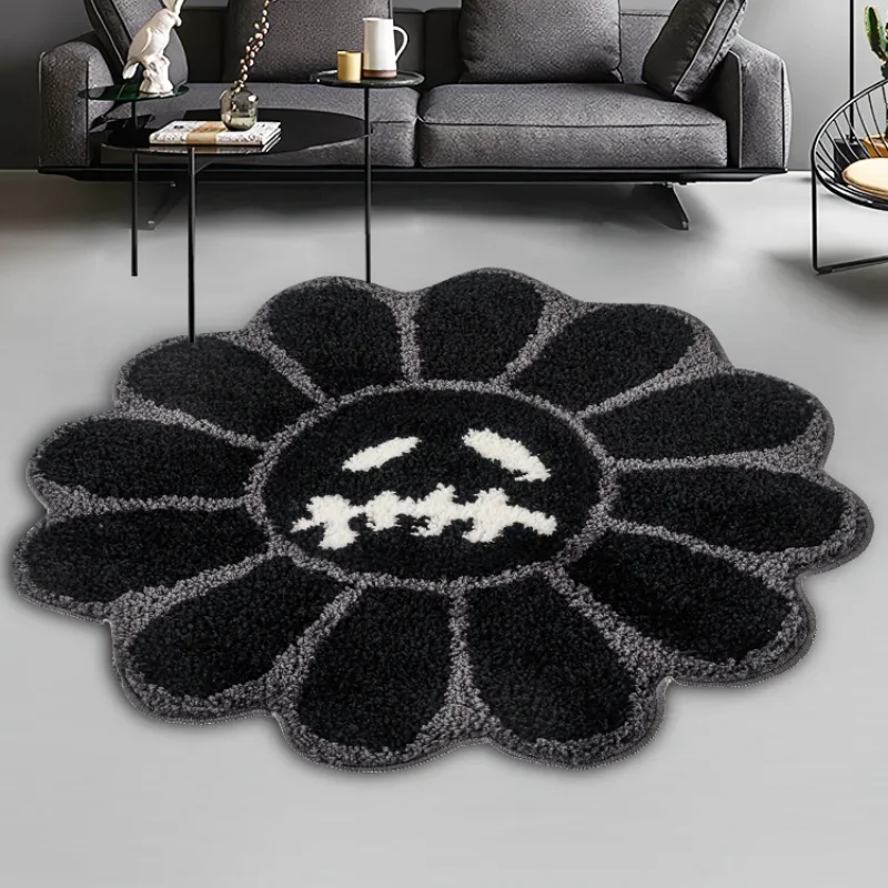 

Tufting Sunflower Carpet Aesthetic Bathroom Antislip Rug Fluffy Thicken Flower Cactus Carpet Bedroom Plush Rug House Decor Gift