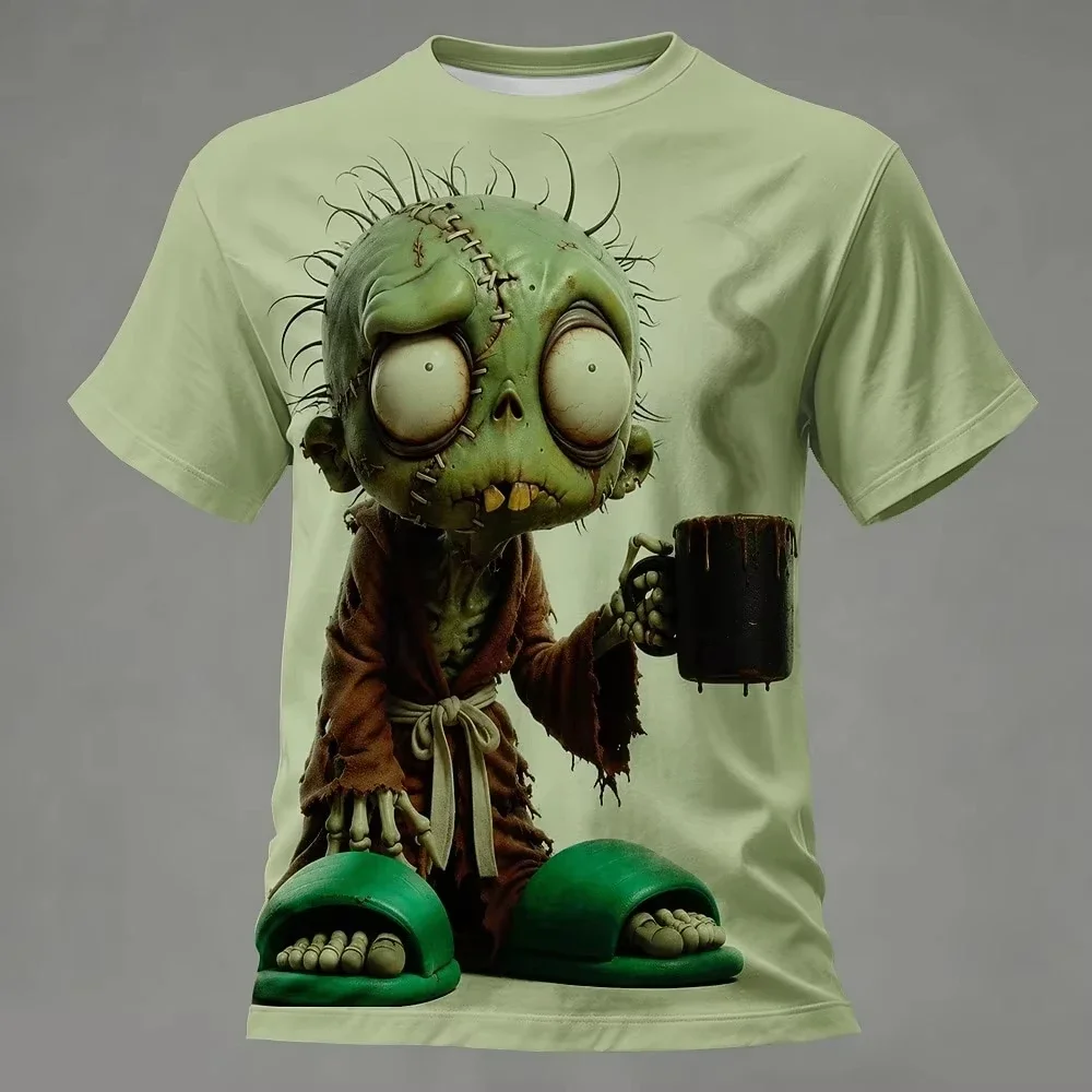 2026 Men's Funny Zombies Mummy Print Short Sleeve T-Shirt Fashion Cool Party Daily T Shirt Casual Tops