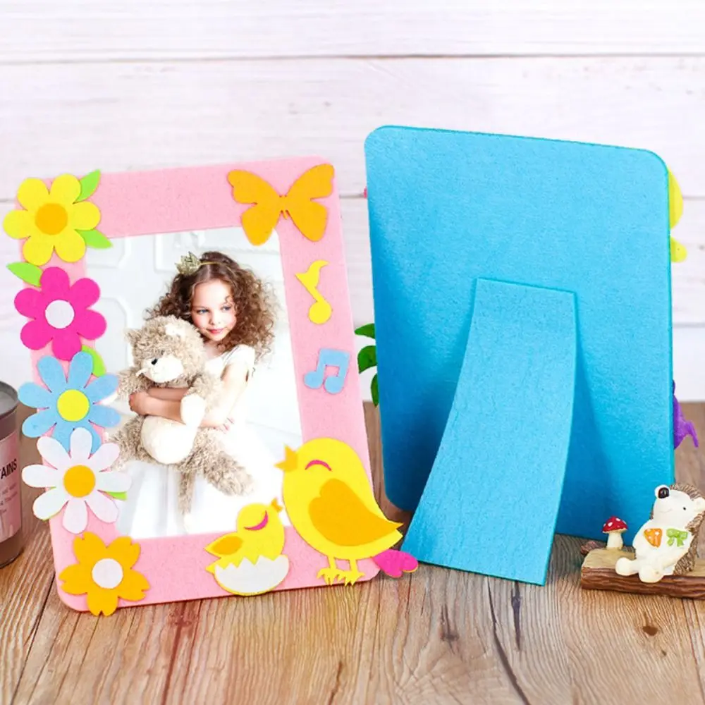 Cartoon Animal Non-woven Photo Frame Educational Applique Non-woven Picture Frames Sewing Set Handmade 3D Photo Frame Children