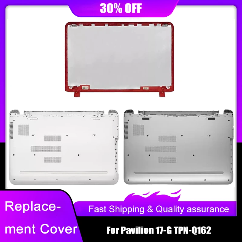 New Laptop LCD Back Top Cover For HP Pavilion 17-G TPN-Q162  Bottom Base Case With Optical Drive Port Silver white A D Cover