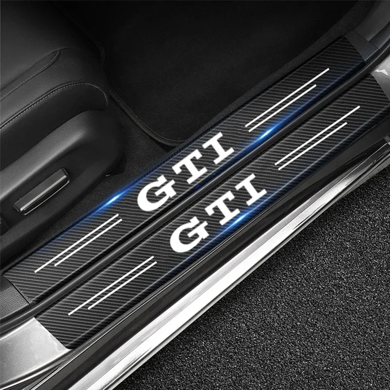 

for Volkswagen VW GTI Golf 5 6 7 8 Mk6 R Mk7 Mk4 5 MK3 Polo Rline Carbon Fiber Car Stickers Door Sill Protector Threshold Covers
