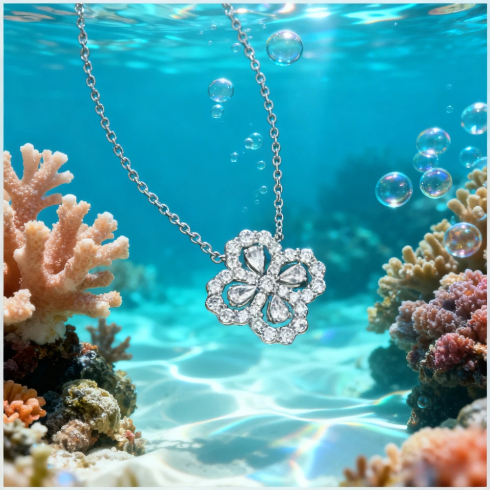 

2025 Trendy Jewelry European Colored Crystal Necklace Women Top Quality Luxury Fashion Trendy Jewelry