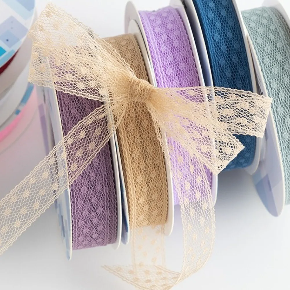 

25 ярдов 1,5 см лента с отделкой допамина, кружевная вышивка, отделка края, украшение, реквизит для фотосессии, точечная кружевная лента для подарочной упаковки