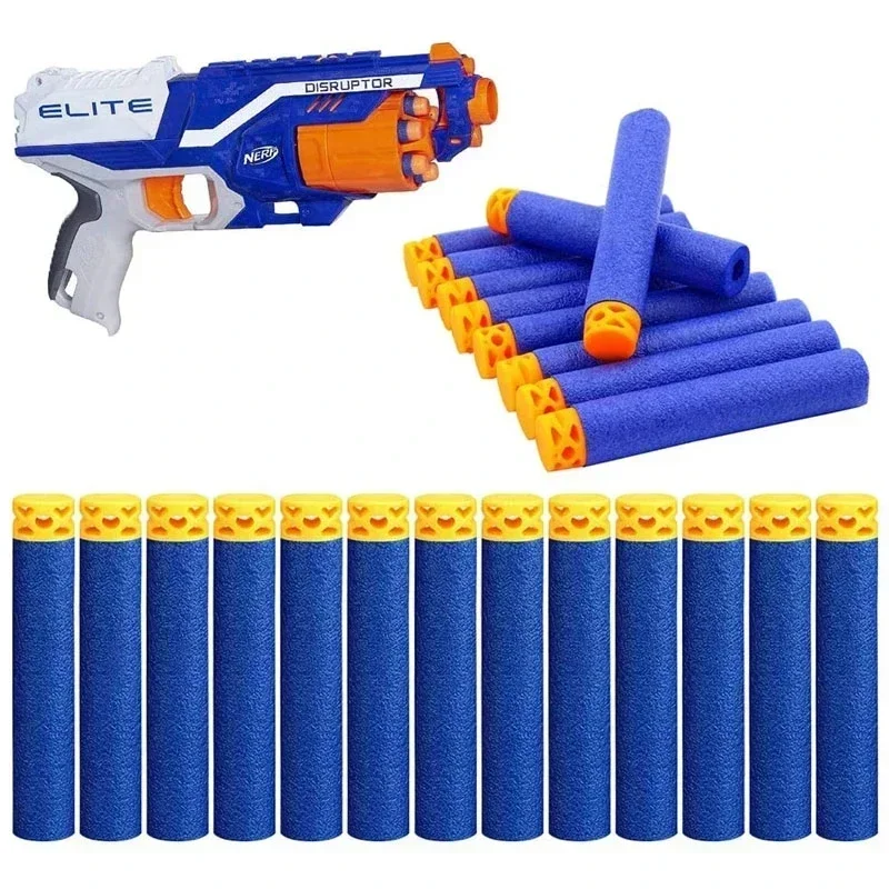 50Pcs Blue Hollow Eva Soft Refill Bullets Foam Darts 7.2cm*1.3cm For Nerf,Elite Series Kids Toy Gun Accessories