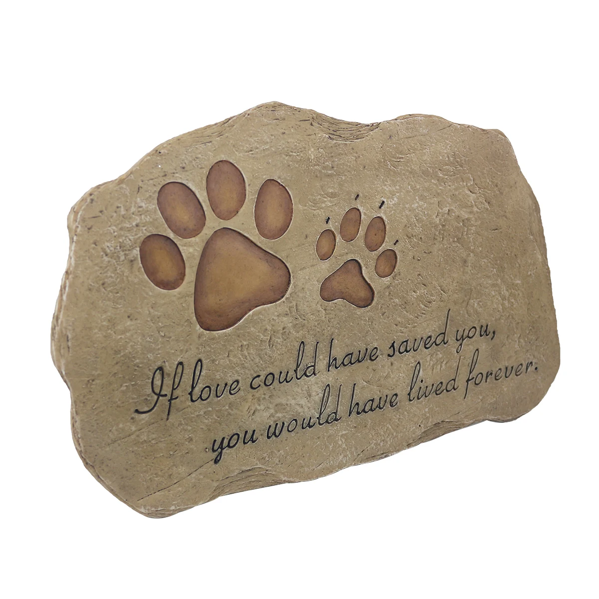 

Two Row Lettering Puppy Tombstone Handmade in Resin Precious Pet Memorials Outdoor Decoration