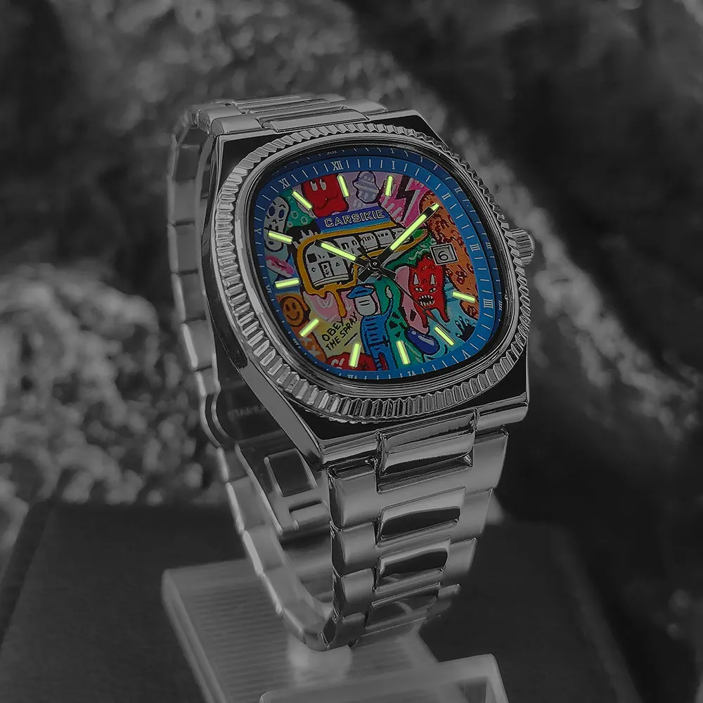 2025 Nuovi orologi al quarzo da uomo delle migliori marche Orologio quadrato con quadrante grande Orologio da polso sportivo da uomo Premium Manga Cartoon