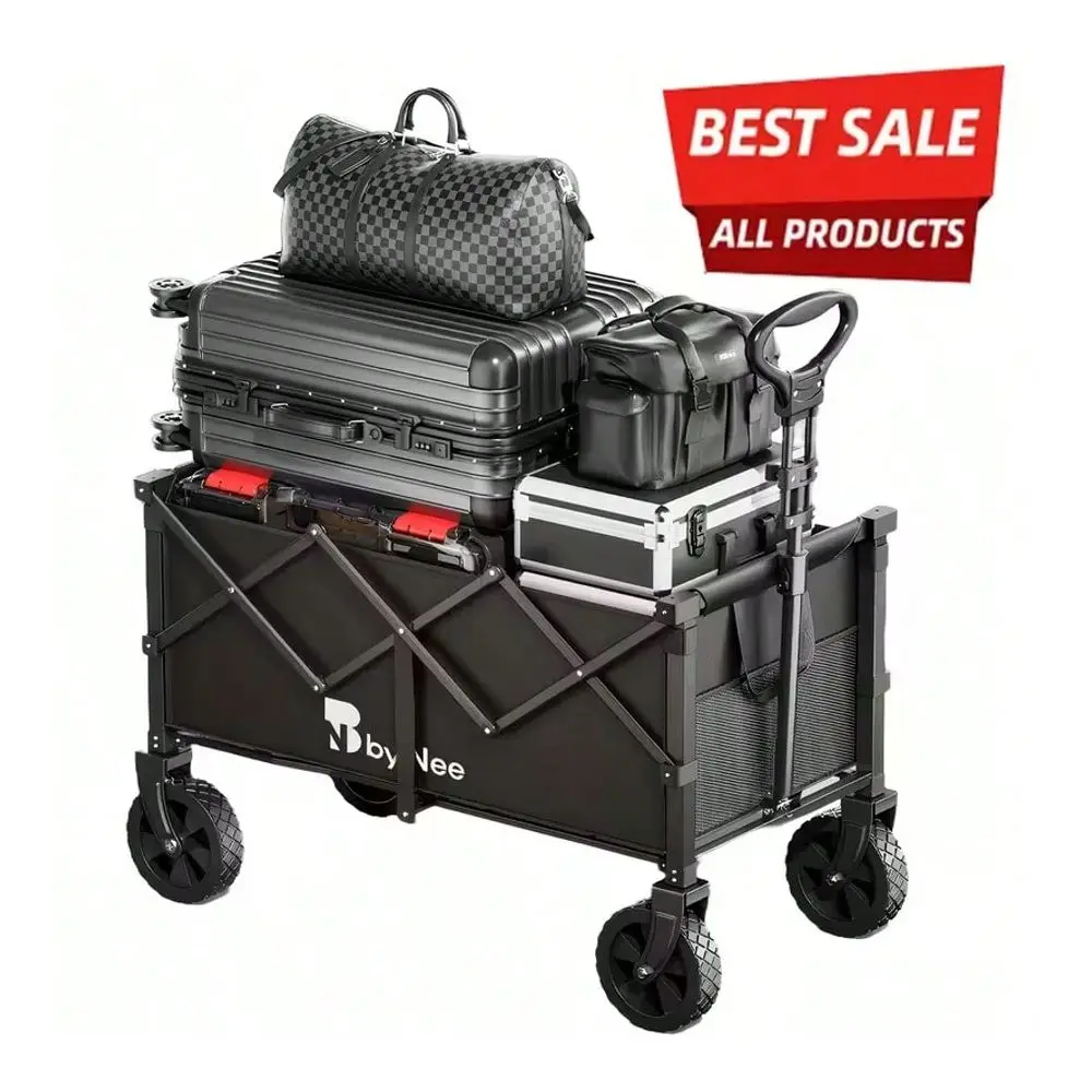

330650 Lbs Large Capacity Camping Shopping Cart, AllTerrain Folding Handcart, MultiFunctional Camping, Gardening, Beach Shoppin