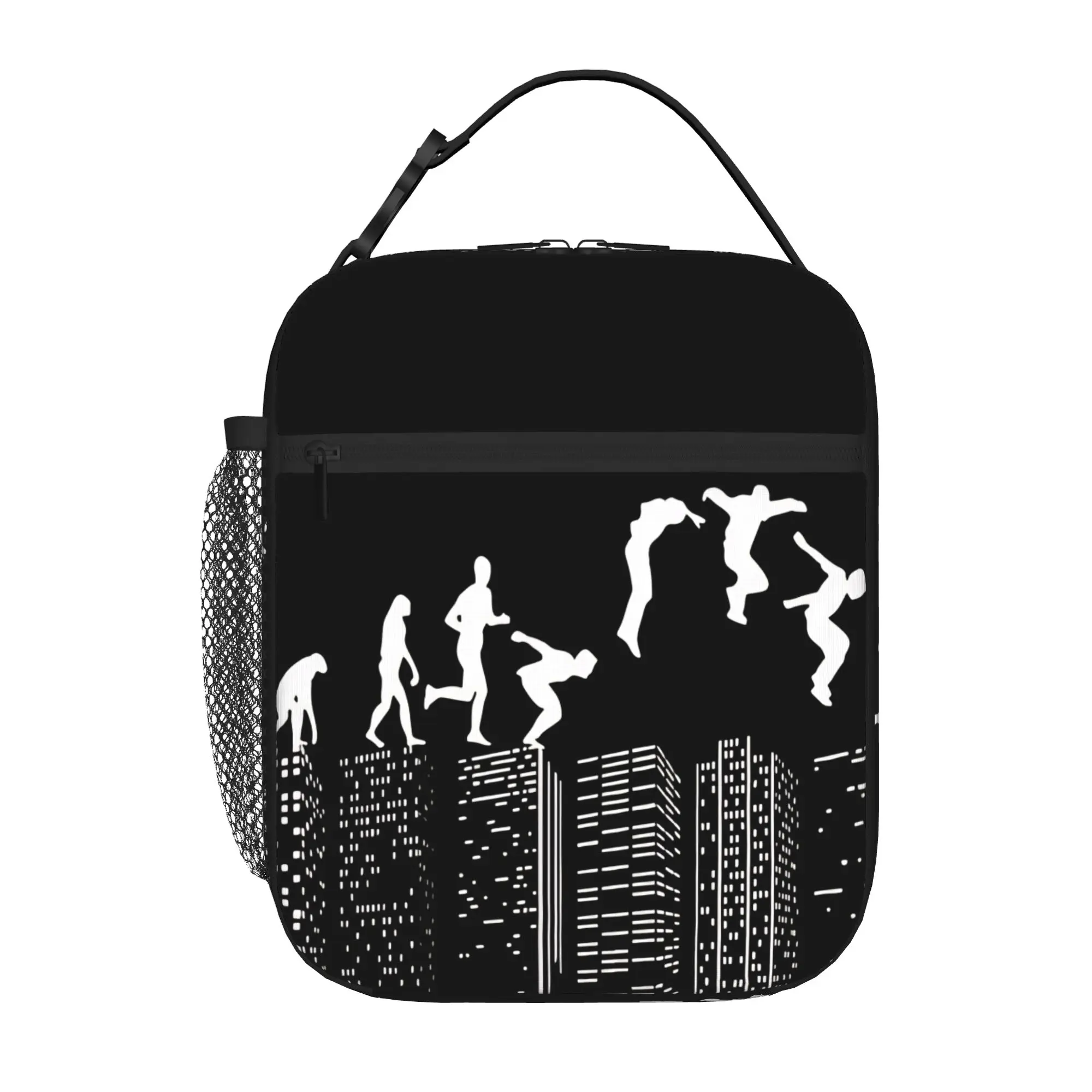 Parkour Snack Bag Freerunner Freerunning Urban Skyline Art For Traceur Large Capacity High Street Multi-Function Solid Lunch Bag