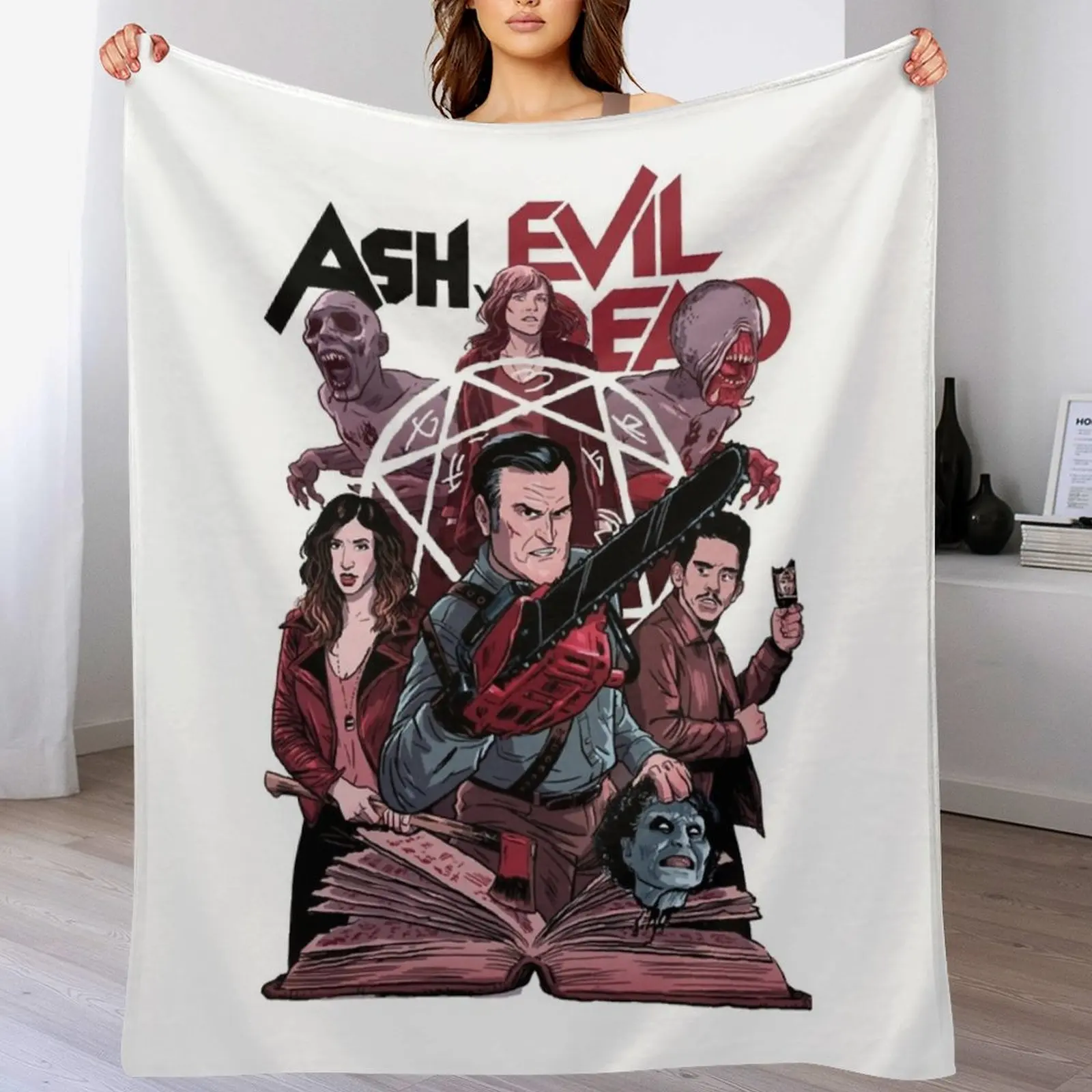 

Ash Vs Evil Dead evil Throw Blanket Furry Bed linens Baby Retros Blankets