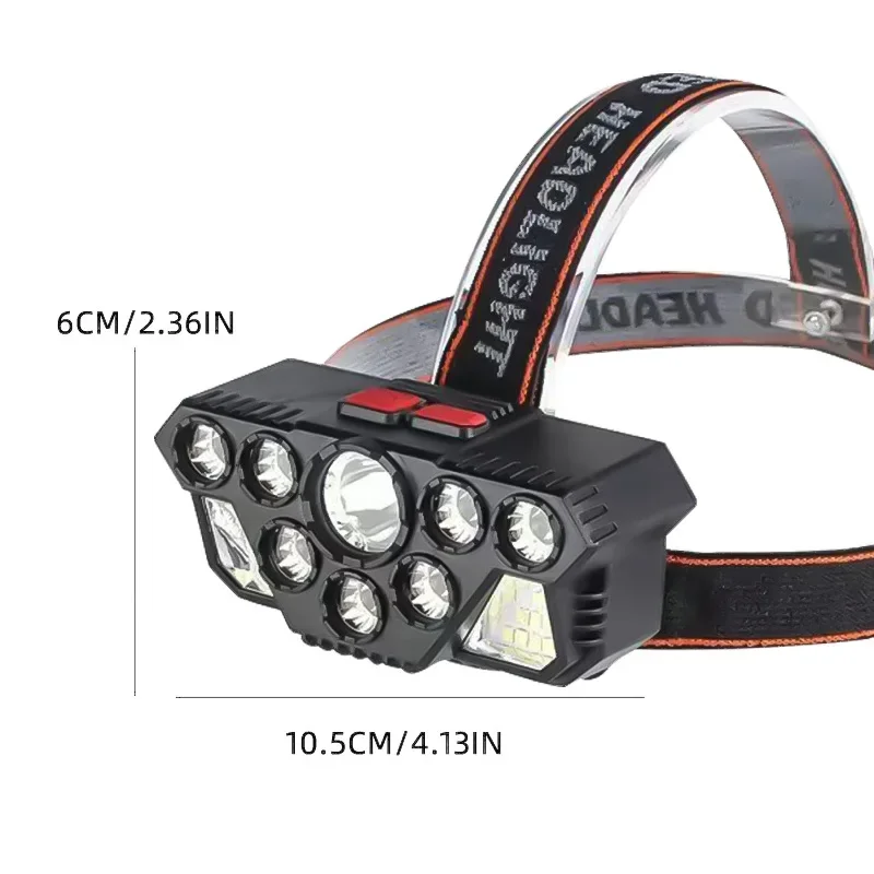 8 Safety Lights, Various Lights Can Be Switched, Multi-angle Adjustment and Sufficient Light for Hiking.