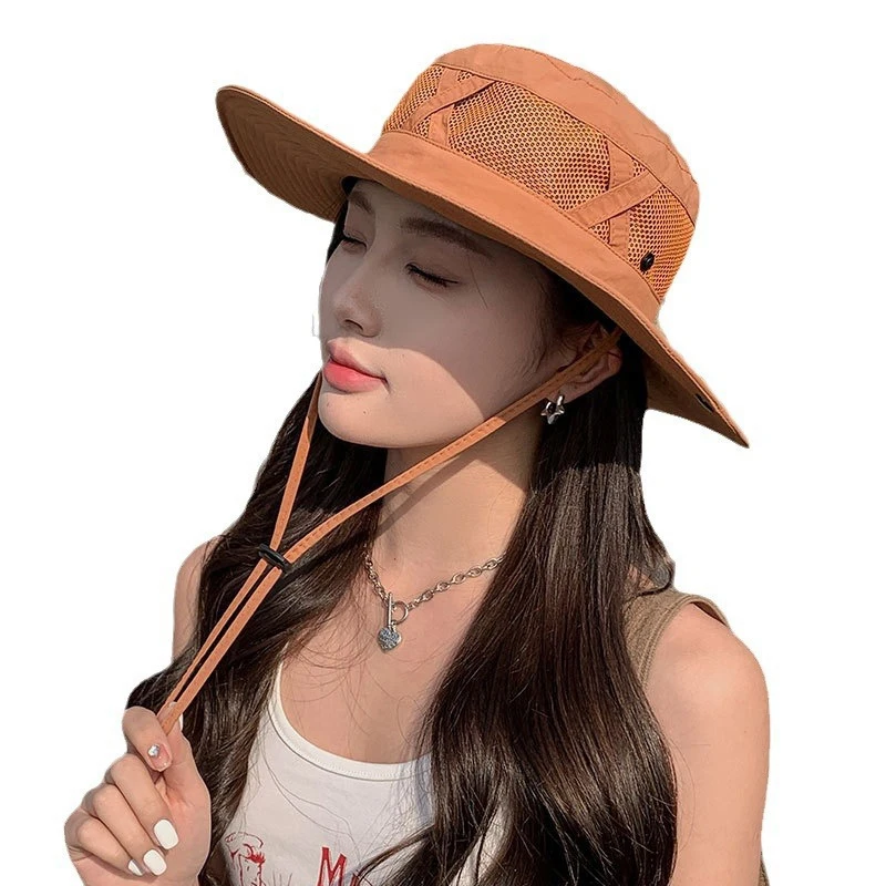 100% 나일론 봄/여름 큰 처마 통기성 양산 어부 모자 남성용 선 스크린 태양 모자 낚시 모자