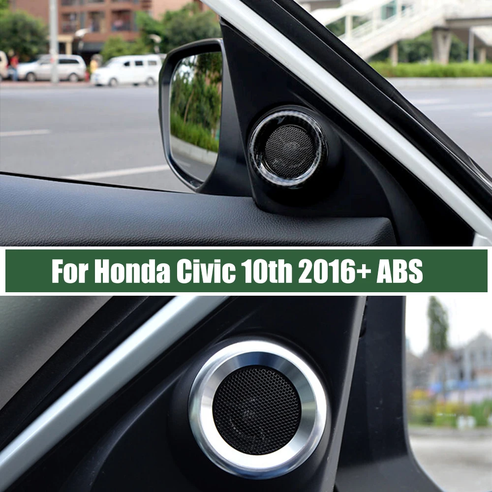 ABS Matte/carbon/Chrome  For Honda Civic 10th 2016-2020 Car Front column Sound decoration cover trim accessories Car styling