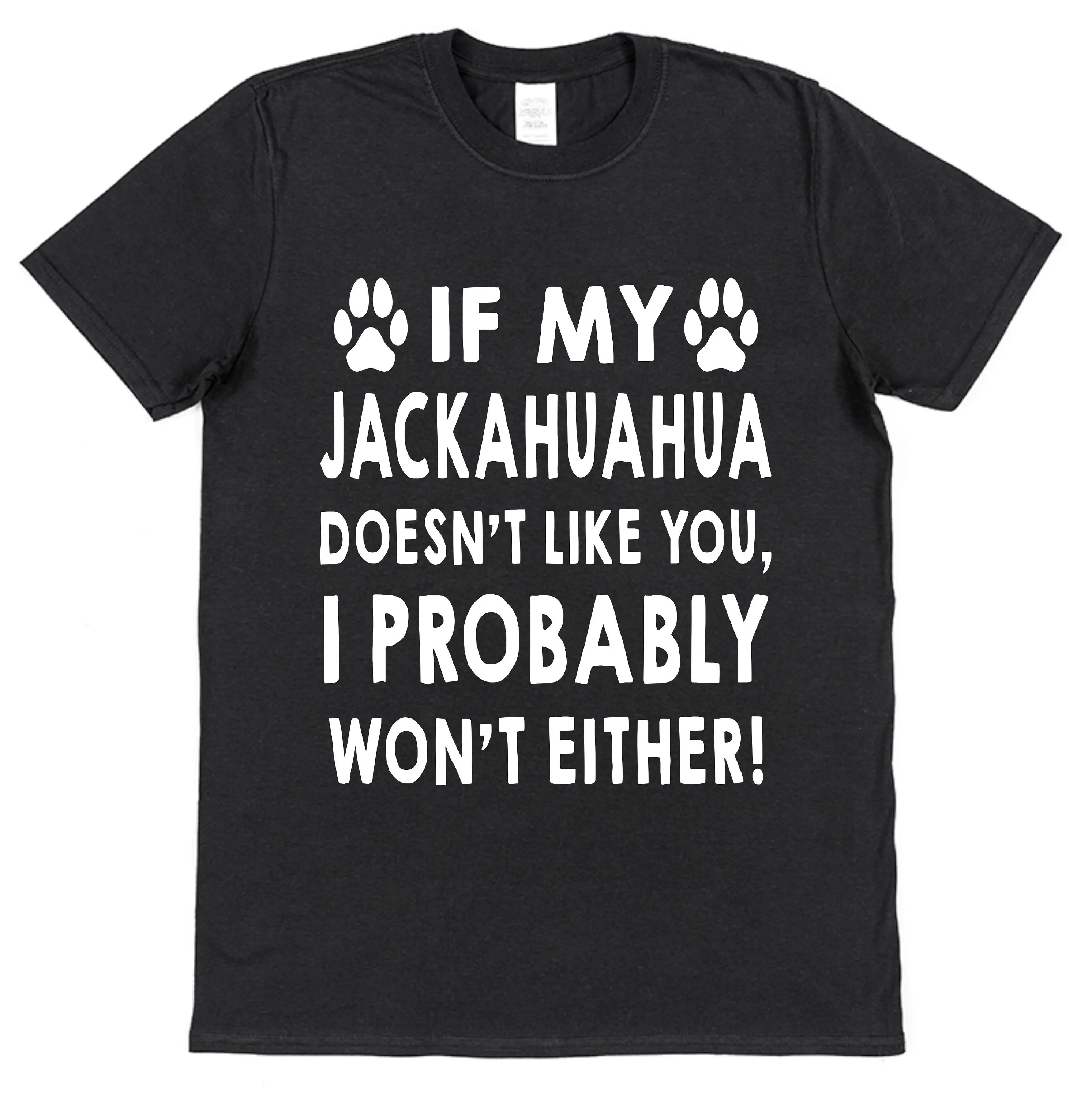 Si mi Jackahuahua no te gusta lo probablemente no ganará camiseta orgullosos padres de perros Chihuahua Jack Russell Cross híbrido