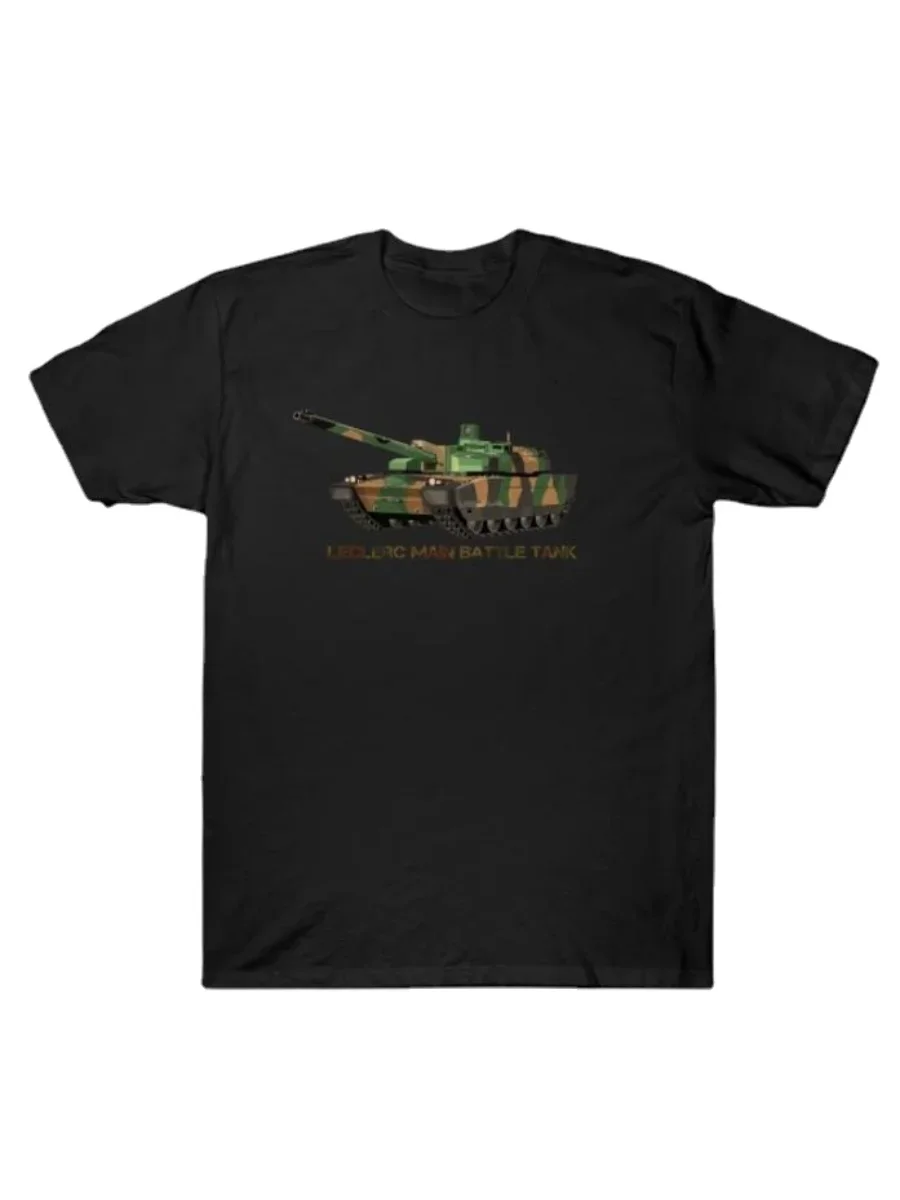 تي شيرت Leclerc Tank للجيش الفرنسي هدية للرجال تي شيرت قصير كاجوال مصنوع من القطن بنسبة 100%