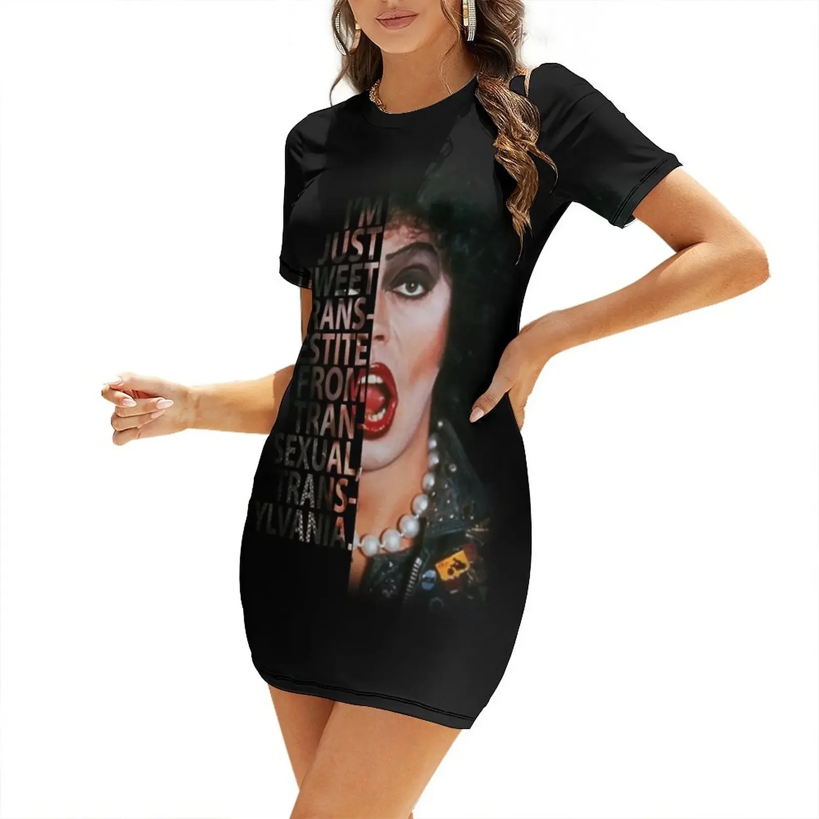 

Frank N Furter Short-Sleeved Dress Women's evening dress birthday dresses for women evening dress
