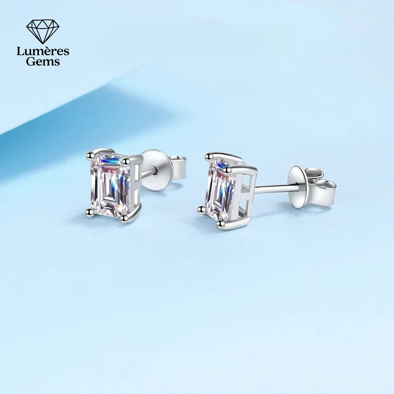 

New Platinum PT950 Luxury Earrings With Authentication Certificate Of Moissanite Diamond Dcolor 0.5/1/2CT Fine Jewelry For Women