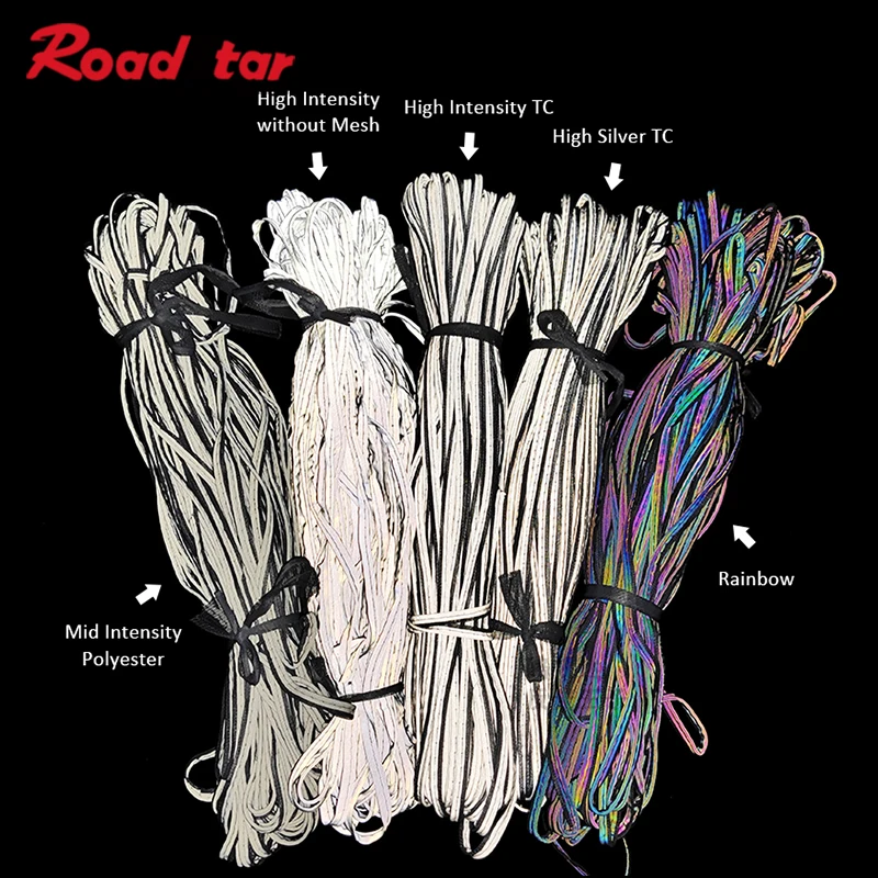 

Roadstar 100 Meters High Intensity/Silver Rainbow Reflective Fabric Piping Webbing Ribbon Sewing on Bag Clothing