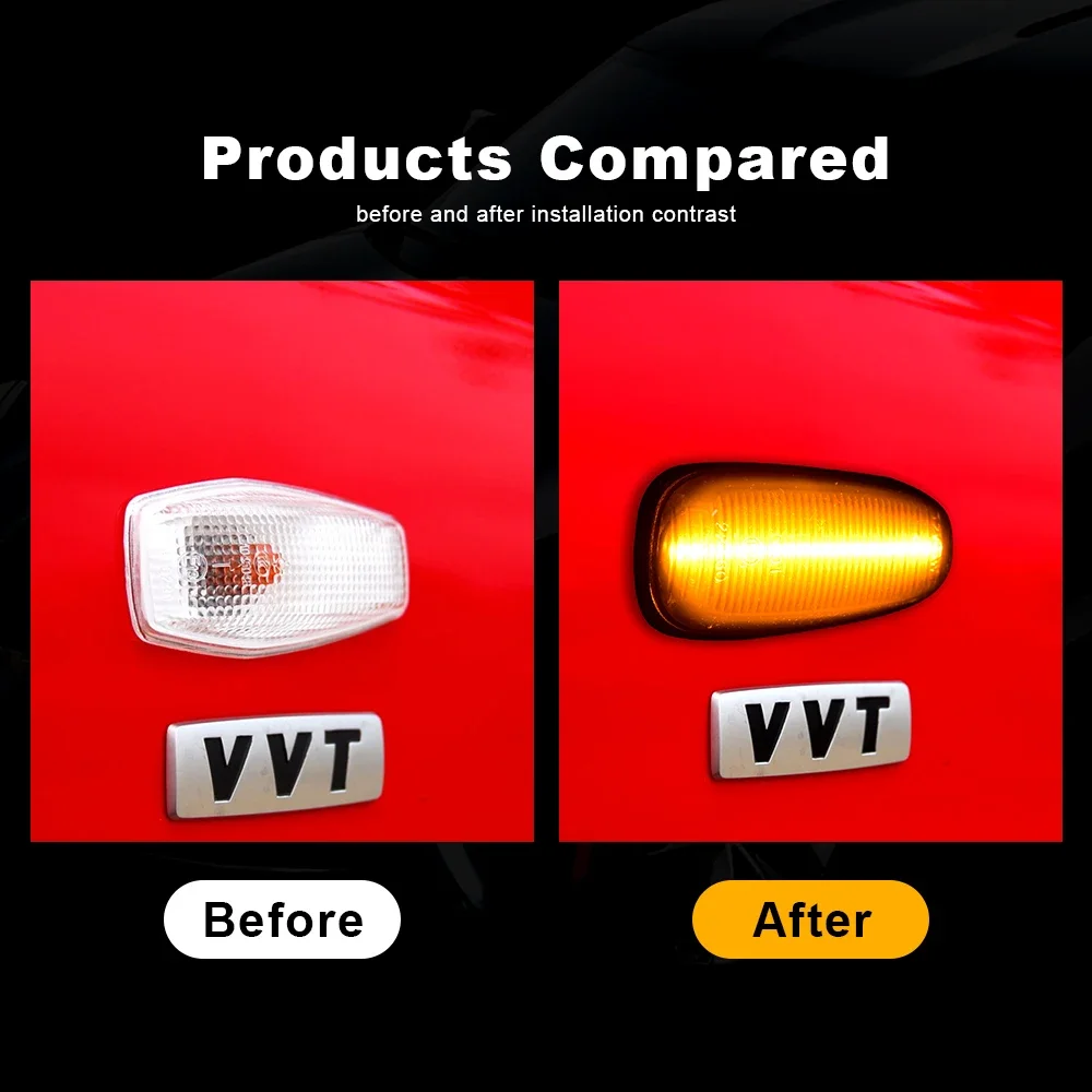 2pcs 12vLED Dynamic Side Marker Turn Signal Light For Hyundai i30 CW FD Grandeur TG Avante Elantra Touring KIA Ceed Carens Rondo