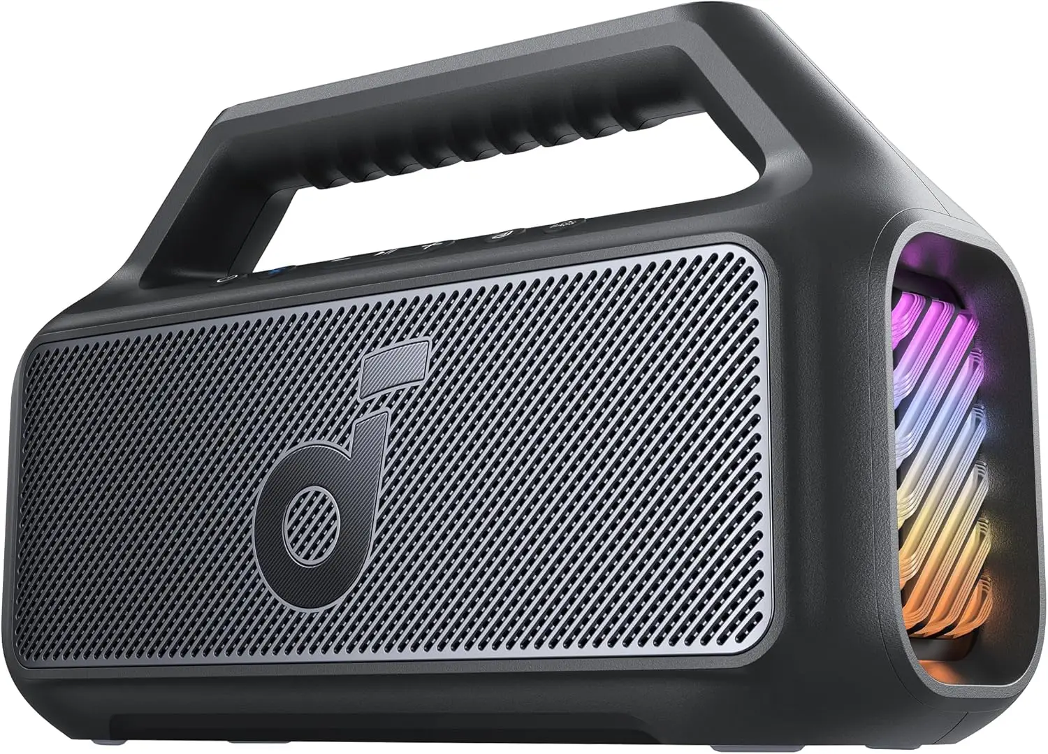 

80W Outdoor Speaker with Subwoofer, BassUp 2.0, 24H Playtime, IPX7 Waterproof, Floatable, RGB Lights, USB-C, Custom EQ, Portable for Camping and Beach - Black