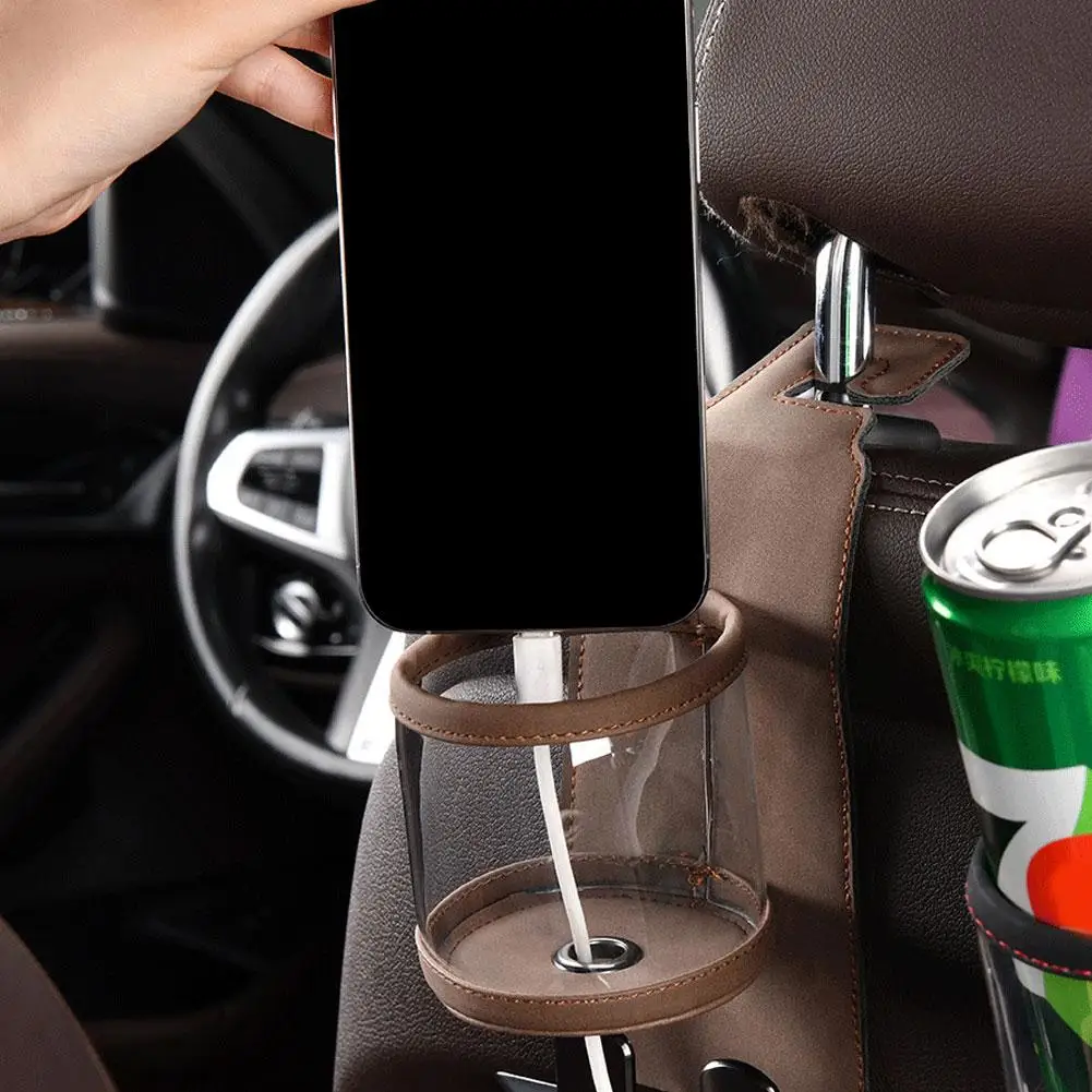 Multifunctional Car Hook Storage Box Back Milk Storage Beverage Storage Car Rear Cup Holder Cup Box Bottle Suede N0x3