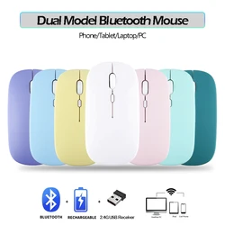 Rato sem fio silencioso recarregável dula modelo tablet bluetooth-rato compatível para ipad/samsung/huawei computador portátil ratos 2.4g mause