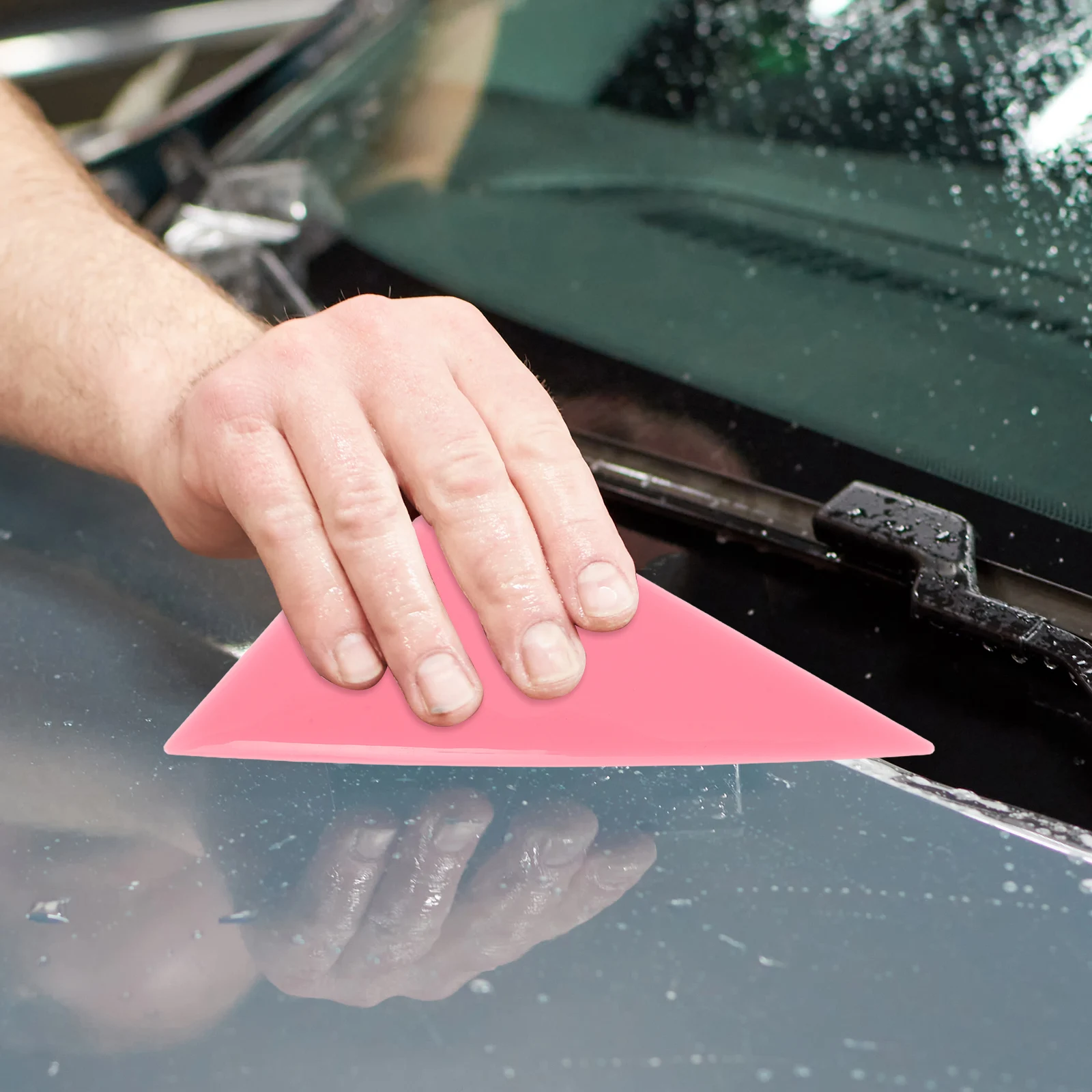 

2pcs Scraper Triangular Tip Film Tool Durable Plastic Auto Tools Vinyl Squeegee Installation Kit Window Tints Edge